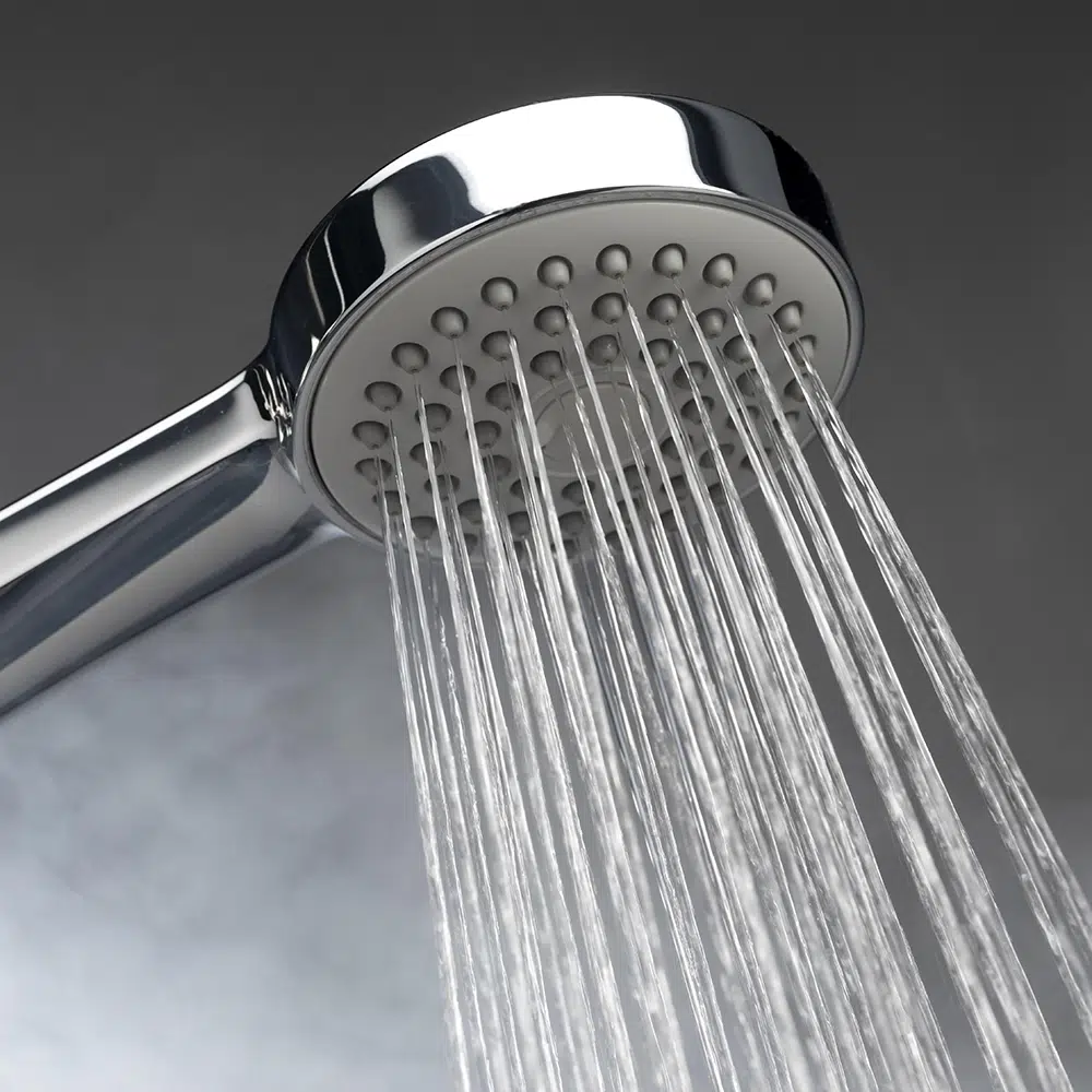 A chrome shower head with steam by Hot Water Systems On The Gold Coast provided by High Tide Plumbing & Gas