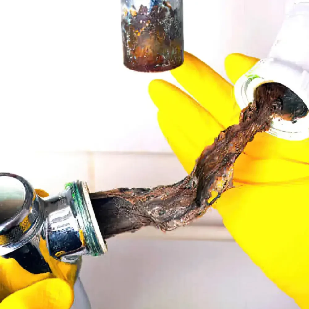 Hair being removed from a blocked Gold Coast bathroom drain